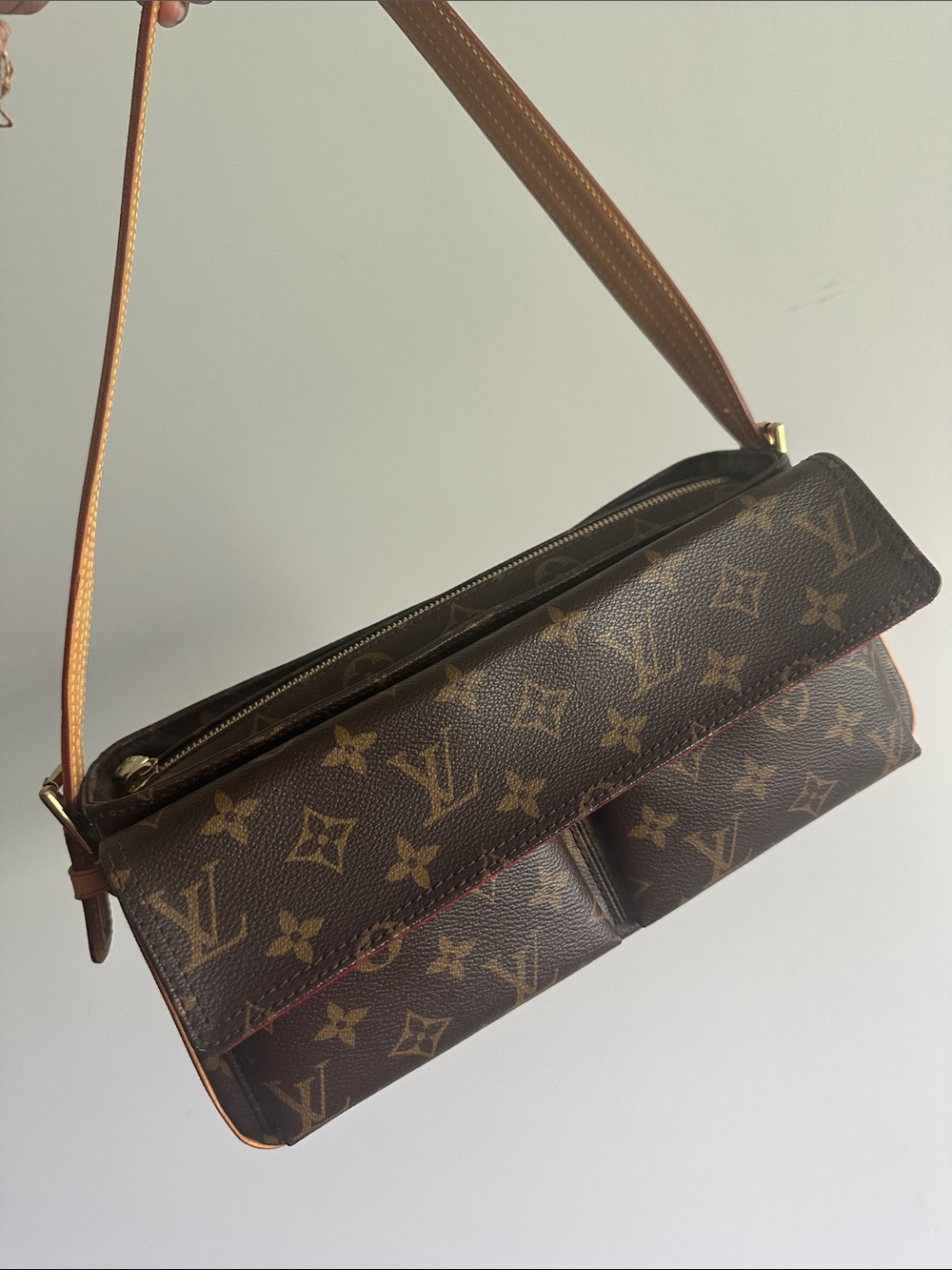 Louis Vuitton Monogram Cargo Style Shoulder Bag in Brown and Tan